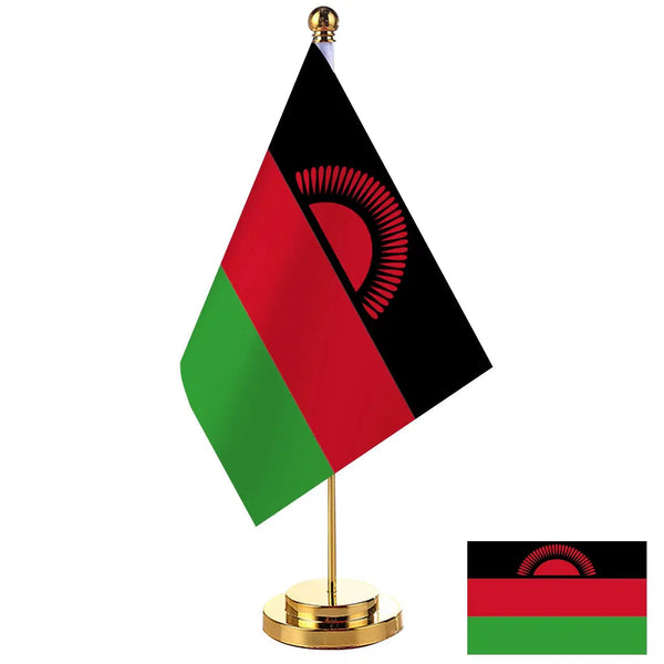 Malawi Desk Flag - Small Office Table Flag