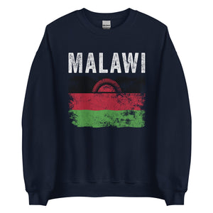 Malawi Flag Distressed - Malawian Flag Sweatshirt