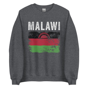 Malawi Flag Distressed - Malawian Flag Sweatshirt