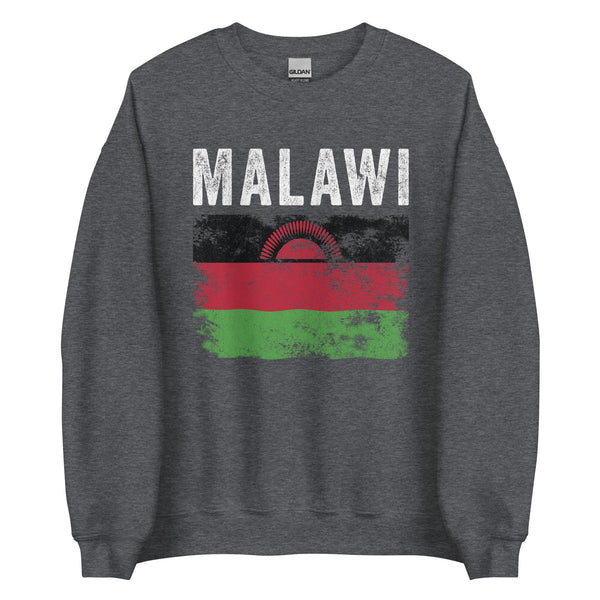 Malawi Flag Distressed - Malawian Flag Sweatshirt