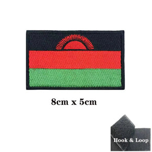 Malawi Flag Patch - Iron On/Hook & Loop Patch