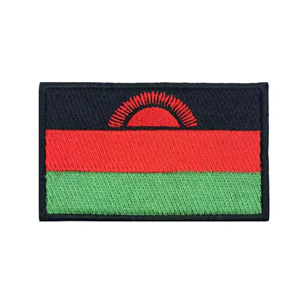 Malawi Flag Patch - Iron On/Hook & Loop Patch