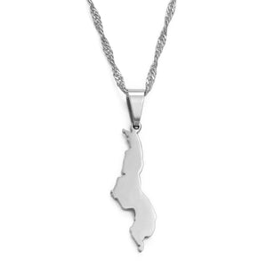 Malawi Map Necklace