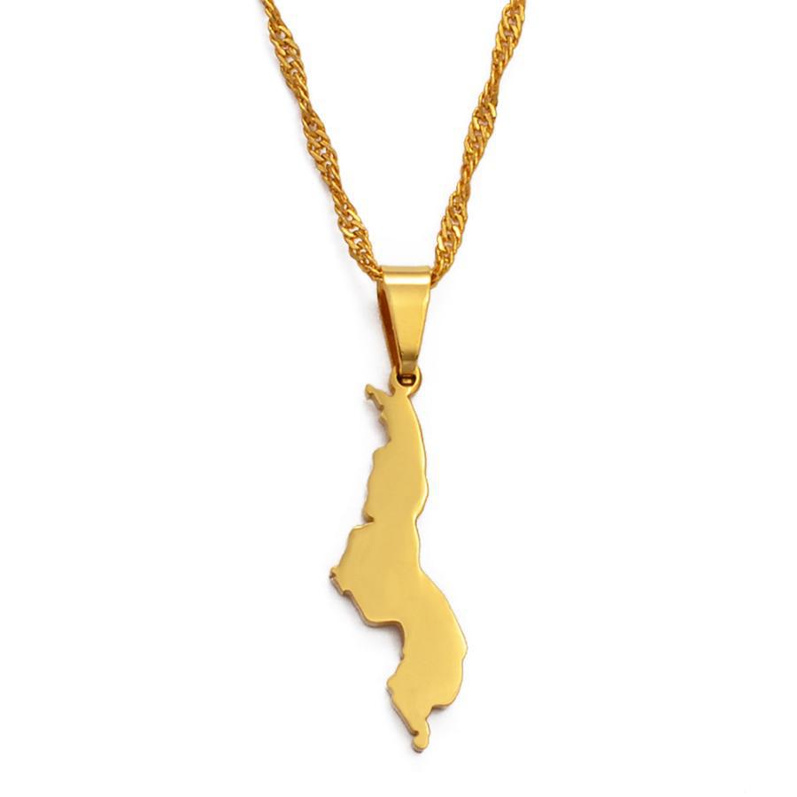 Malawi Map Necklace