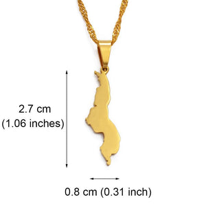 Malawi Map Necklace