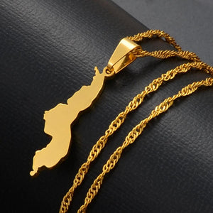 Malawi Map Necklace