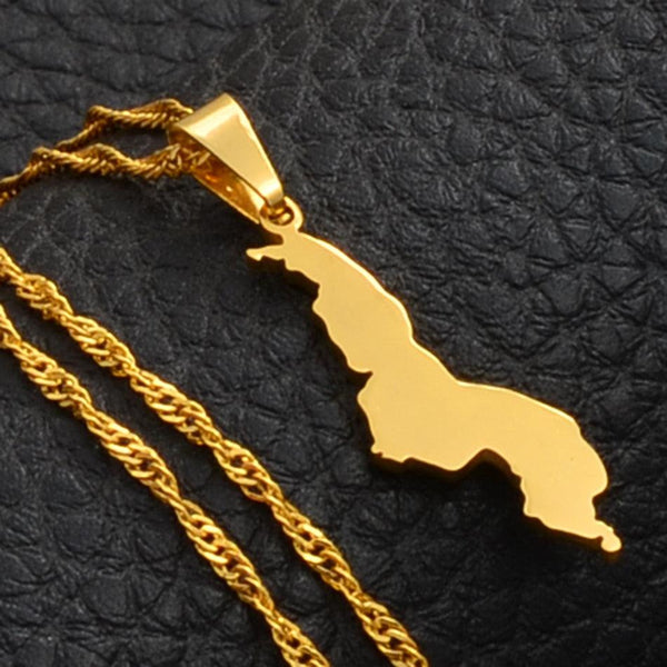 Malawi Map Necklace