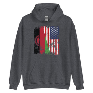 Malawi USA Flag - Half American Hoodie