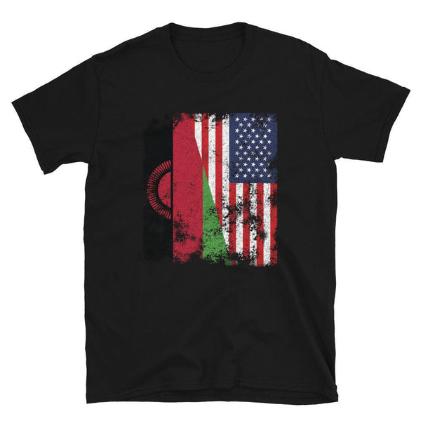 Malawi USA Flag - Half American T-Shirt