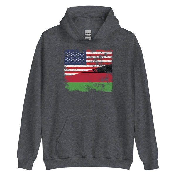 Malawi USA Flag Hoodie