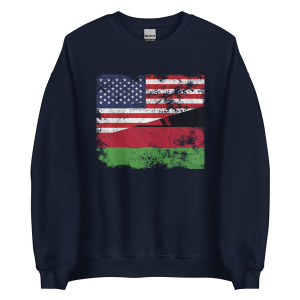 Malawi USA Flag Sweatshirt