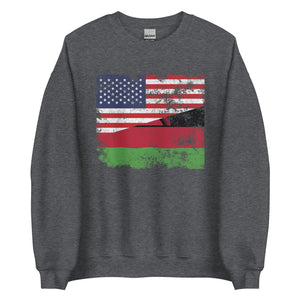 Malawi USA Flag Sweatshirt