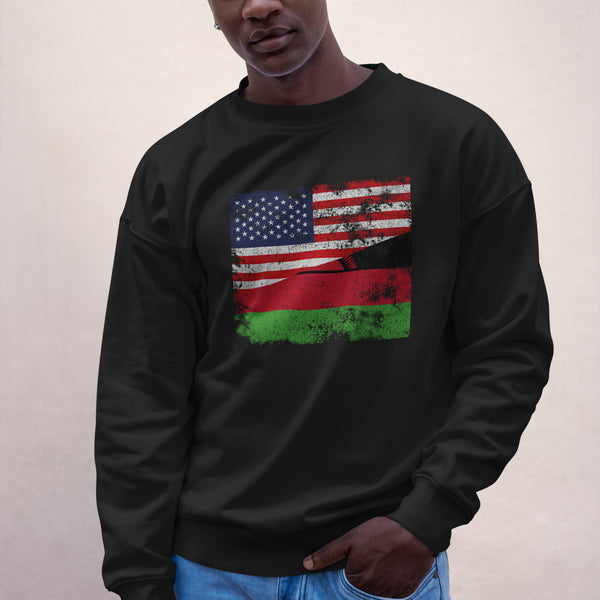 Malawi USA Flag Sweatshirt