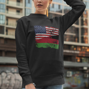 Malawi USA Flag Sweatshirt