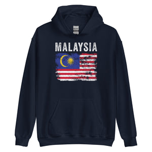 Malaysia Flag Distressed Malaysian Flag Hoodie