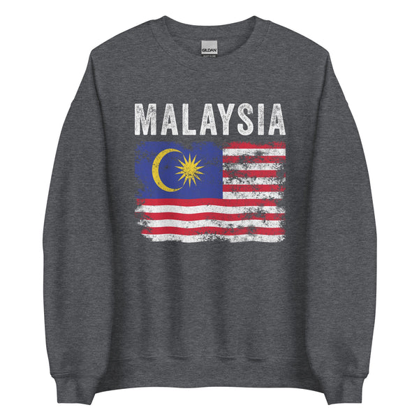 Malaysia Flag Distressed Malaysian Flag Sweatshirt