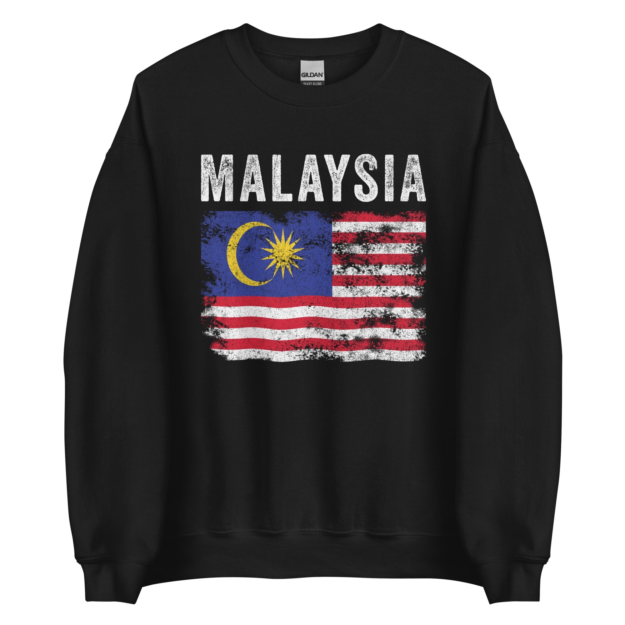 Malaysia Flag Distressed Malaysian Flag Sweatshirt