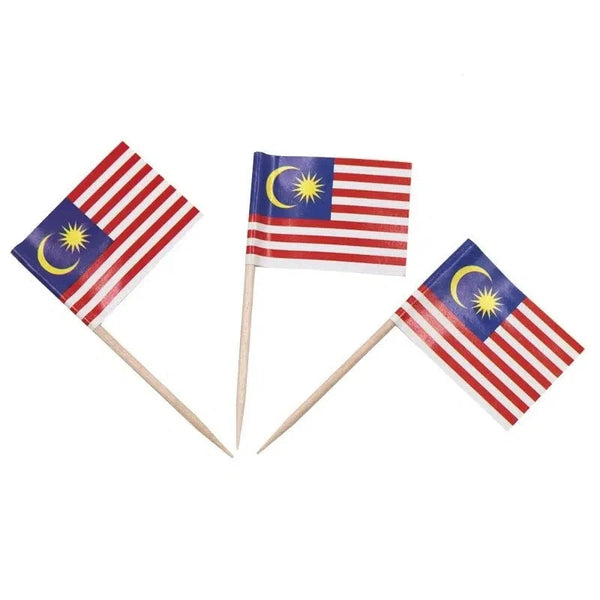 Malaysia Flag Toothpicks - Cupcake Toppers (100Pcs)