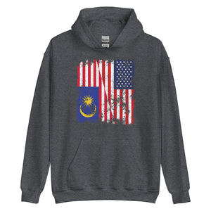 Malaysia USA Flag - Half American Hoodie