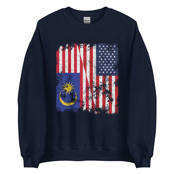 Malaysia USA Flag - Half American Sweatshirt