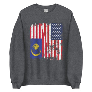 Malaysia USA Flag - Half American Sweatshirt