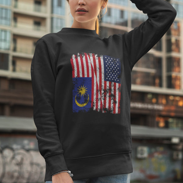 Malaysia USA Flag - Half American Sweatshirt