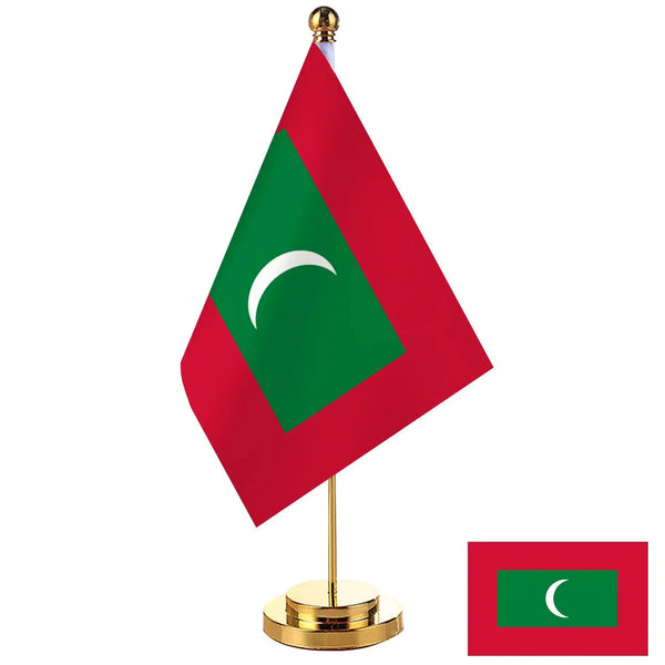 Maldives Desk Flag - Small Office Table Flag