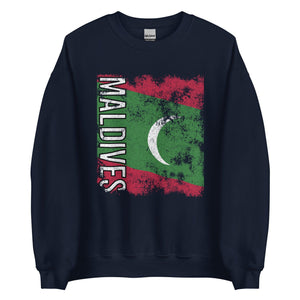 Maldives Flag - Distressed Flag Sweatshirt