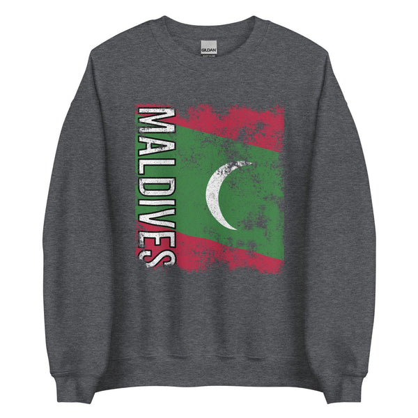 Maldives Flag - Distressed Flag Sweatshirt