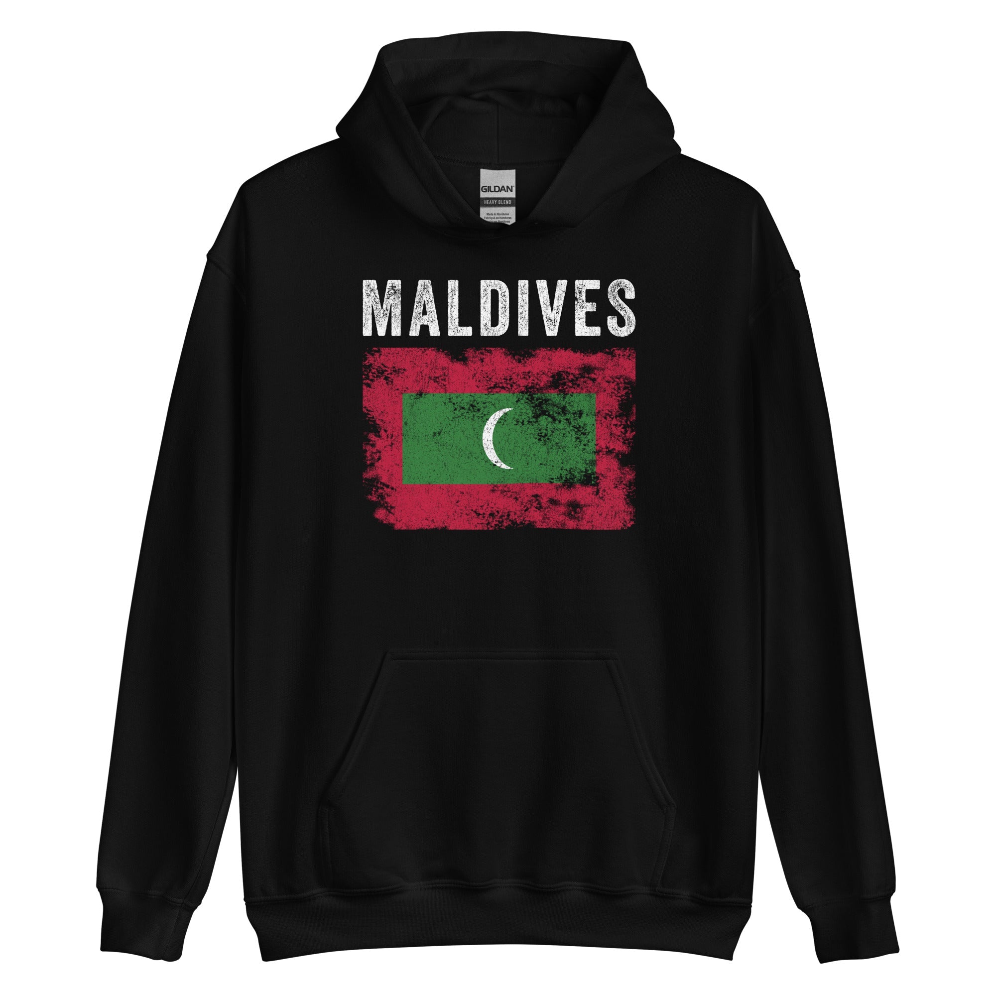 Maldives Flag Distressed Maldivian Flag Hoodie