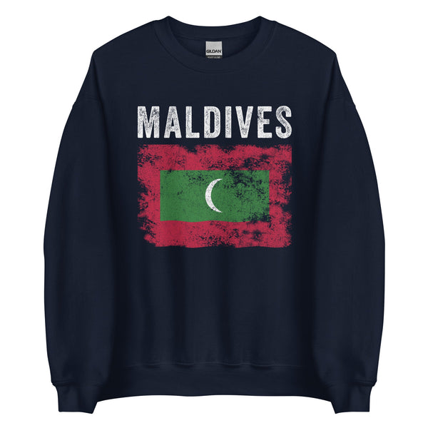 Maldives Flag Distressed Maldivian Flag Sweatshirt