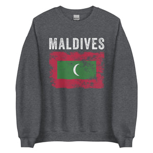 Maldives Flag Distressed Maldivian Flag Sweatshirt