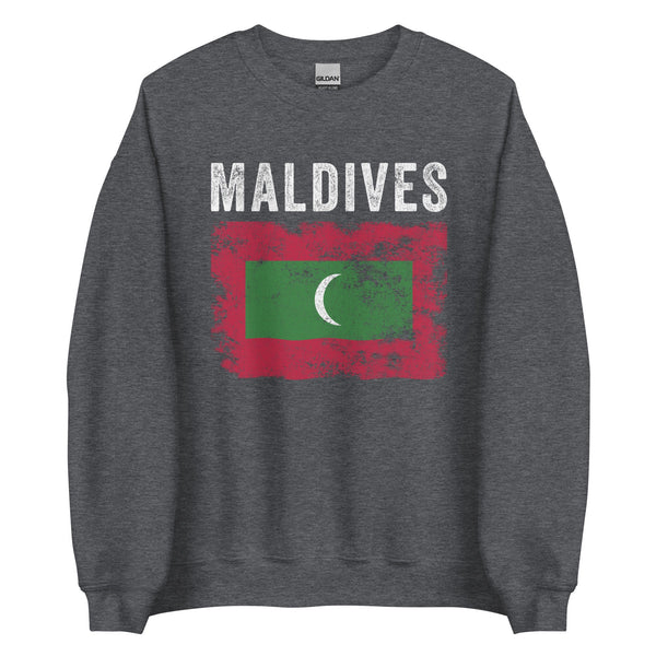 Maldives Flag Distressed Maldivian Flag Sweatshirt