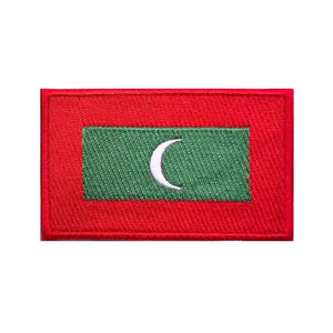 Maldives Flag Patch - Iron On/Hook & Loop Patch