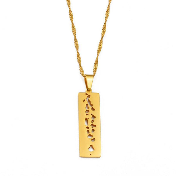 Maldives Map Necklace