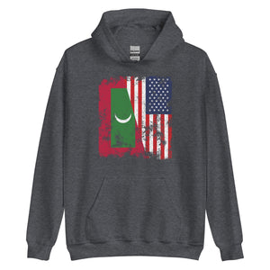 Maldives USA Flag - Half American Hoodie