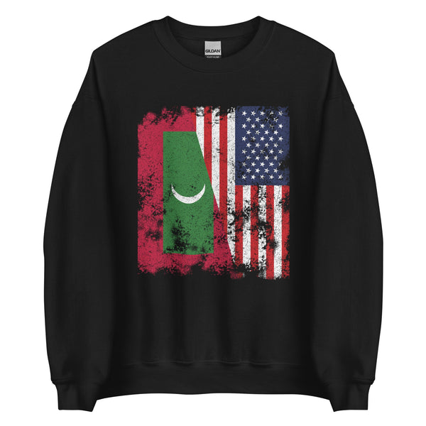 Maldives USA Flag - Half American Sweatshirt