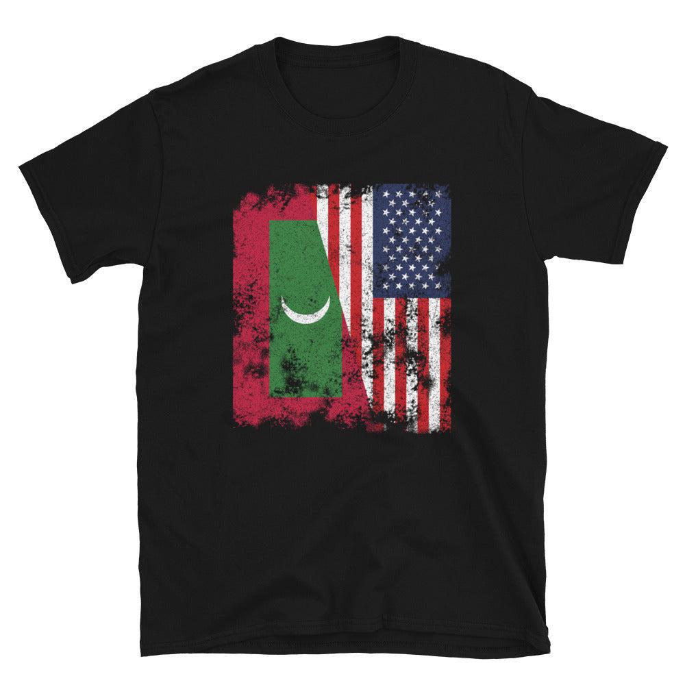 Maldives USA Flag - Half American T-Shirt