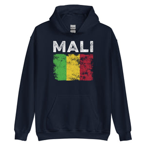 Mali Flag Distressed - Malian Flag Hoodie