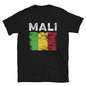 Mali Flag Distressed - Malian Flag T-Shirt