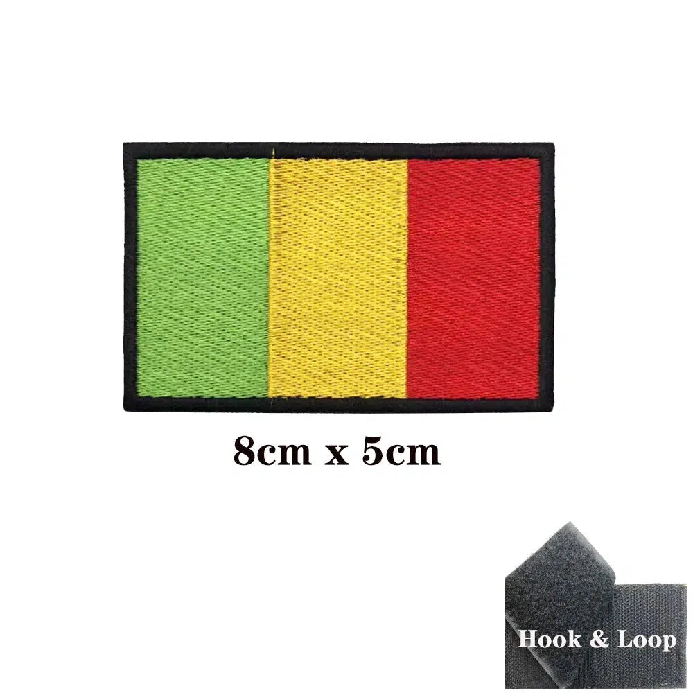 Mali Flag Patch - Iron On/Hook & Loop Patch