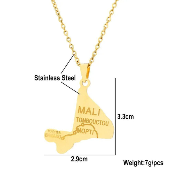 Mali Map Necklace