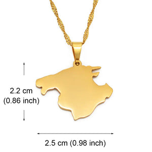 Mallorca Map Necklace