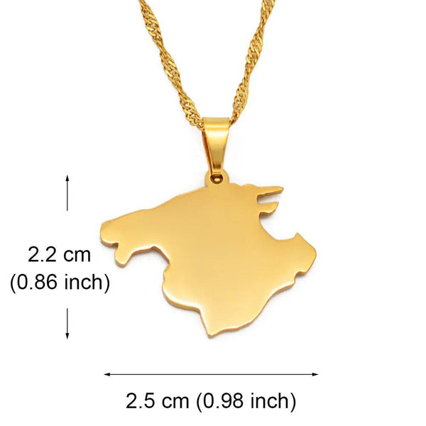 Mallorca Map Necklace