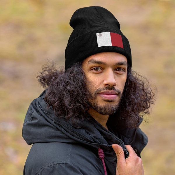 Malta Flag Beanie - Embroidered Winter Hat