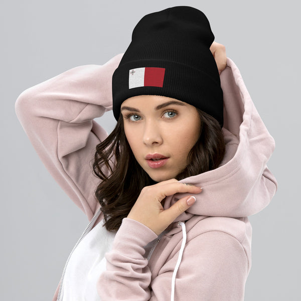 Malta Flag Beanie - Embroidered Winter Hat