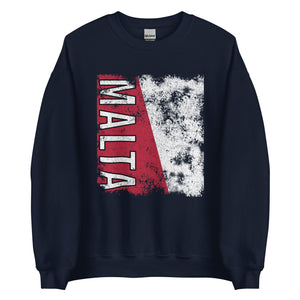 Malta Flag - Distressed Flag Sweatshirt