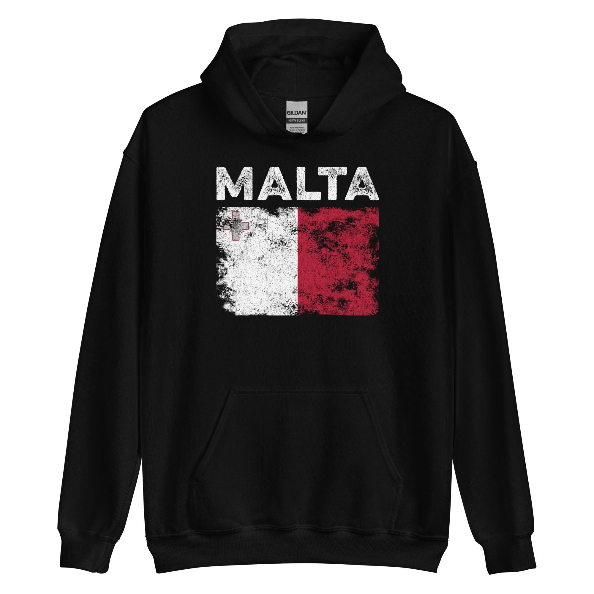 Malta Flag Distressed - Maltese Flag Hoodie