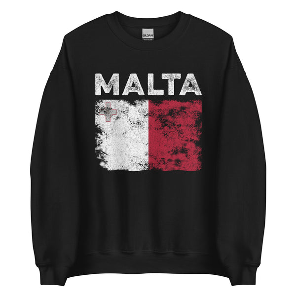 Malta Flag Distressed - Maltese Flag Sweatshirt
