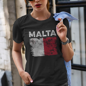 Malta Flag Distressed - Maltese Flag T-Shirt